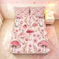 thumbnail image 5 of Homewish Cute Botanical Mushrooms Bed Sheets,Romantic Flowers Full Size Sheets,Pink,4pcs,1 Flat Sheet, 1 Fitted Sheet and 2 Pillowcases, 5 of 6