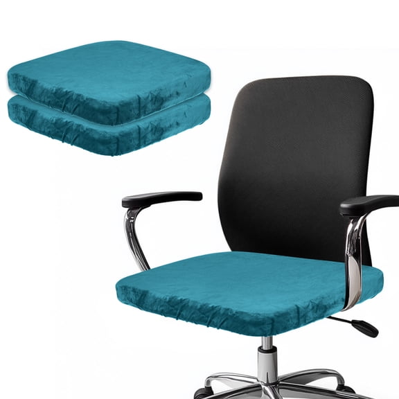 Uxcell 2 Pack Office Chair Cover, Soft Chair Seat Slipcover, 30-45cm, Peacock Blue