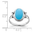 thumbnail image 4 of Versil  Sterling Silver Rhodium-plated Polished Synthetic Turquoise Ring, 4 of 5