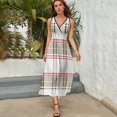 thumbnail image 5 of Vestido Largo Sin Mangas Para Mujer, Geometric Grid Traje Informal Para Cumpleaños, Verano, 5 of 5