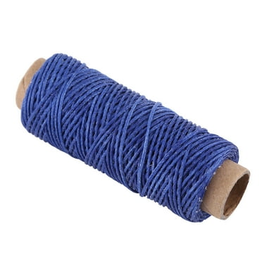 50m Royal Blue Heavy-Duty Leather Thread, 1mm Thick, Waxed & Flat for Sewing
