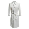 thumbnail image 4 of HNMKIU Women's Plus Size Lightweight 3/4 Sleeve Robe Knee Length Bathrobe Women's Sleepwear for Spa and Home 02_White,XXXL, 4 of 4