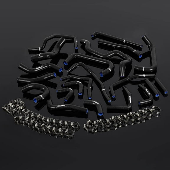 Silicone Ancillary Coolant Hose Kit,Fit for 1991 Toyota MR2 Black with Clamps