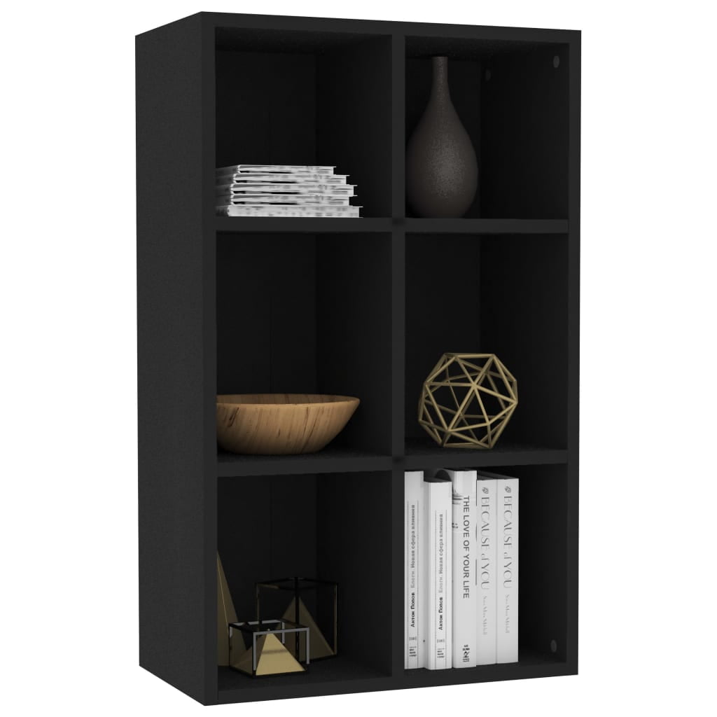 Kepooman 26" Modern 3-Tier Storage Bookshelf Cupboard for Home Office, Black