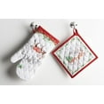 thumbnail image 2 of Maison d' Hermine Christmas Tradition 100% Cotton Set of Oven Mitt (7.5 Inch by 13 Inch) and Pot Holder (8 Inch by 8 Inch) for BBQ | Cooking | Baking | Grilling | Microwave | Autumn/Winter, 2 of 3