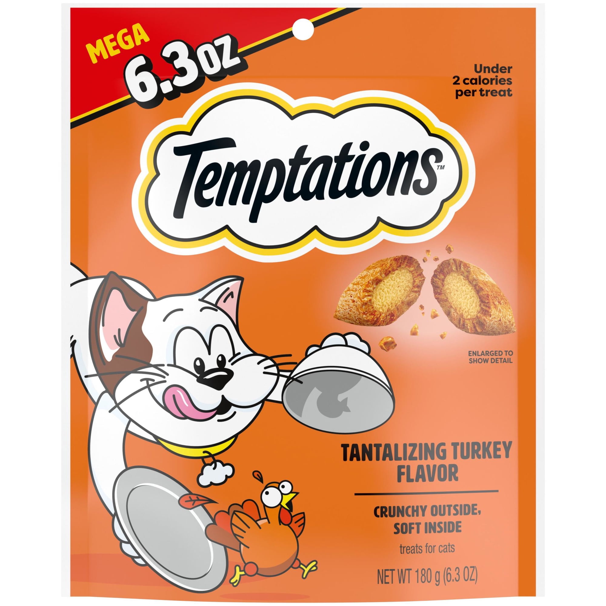 Temptations Classic Tantalizing Turkey Flavor Crunchy And Soft Treats For Cats, 6.3 Oz Pouch