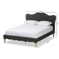 thumbnail image 4 of Baxton Studio Alicia French Modern Classic Dark Gray Fabric King Size Platform Bed, 4 of 10