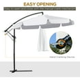 thumbnail image 4 of Outsunny 9FT Offset Hanging Patio Umbrella Cantilever Umbrella, White, 4 of 10