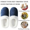 thumbnail image 2 of HOMEHOT Womens Fuzzy Slippers Plush Lined Memory Foam Slippers Chenille Scuff Slippers for Women Slip on House Shoes Adult Dark Blue Size 10 Female, 2 of 6