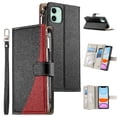 thumbnail image 2 of Funda cartera GANGXUN para iPhone 11 , cuero PU con tarjetero, cremallera, correa de mano, soporte y protección 535°, 2 of 6
