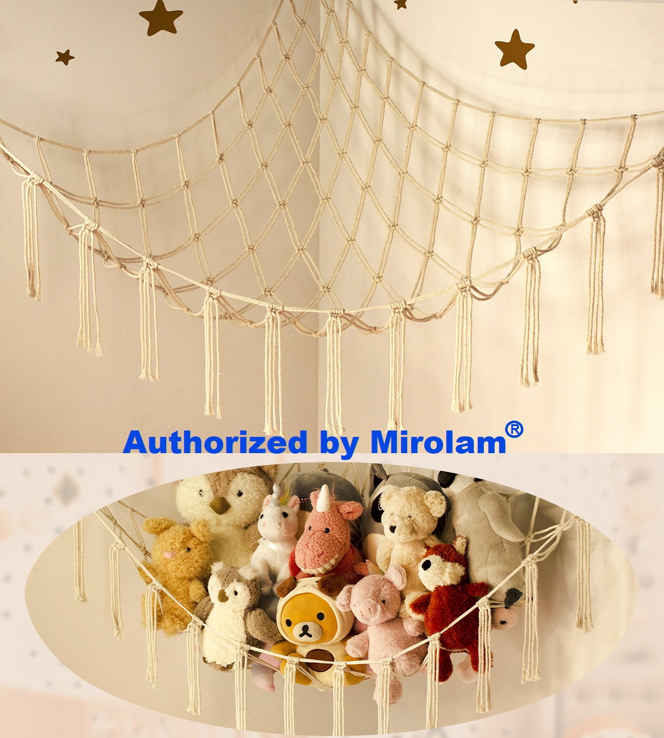 Stuffed Animal Storage Hammock or Net - Toy Hammock Net for Stuffed Animals Corner - Hanging Stuff Animal Organizer Holder Ideas for Plush Plushie Display