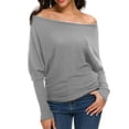 thumbnail image 2 of Sudadera de manga larga con hombros descubiertos, informal, holgada, de moda, para mujer, 2 of 6