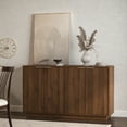 thumbnail image 2 of Tcbosik 55.1" Buffet Cabinet with Storage, Modern Kitchen Sideboard with 4 Doors, Credenza with Adjustable Shelves, Coffee Bar Cabinet for Living Room, Dining Room, Entryway, Dark Wood Color, 2 of 8