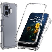 TJS Phone Case for TCL NXTPAPER 70 Pro, Full Body Protective Heavy Duty Hybrid Bumper Cover (Clear)