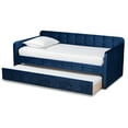 thumbnail image 3 of Baxton Studio Jona Navy Blue Velvet Upholstered Queen Size Daybed with Trundle, 3 of 7