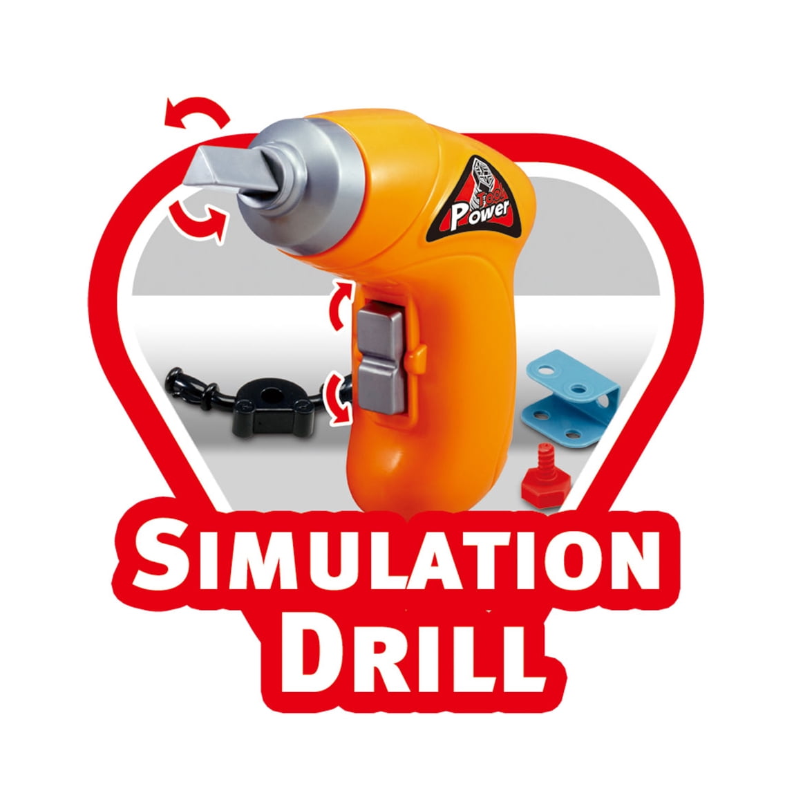PlayWorld Toolbench Time! Take Apart Educational Construction Toy Set With Electric Toy Drill