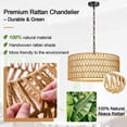 thumbnail image 4 of Candelabro Farmhouse Lynnoland de ratán de 18.5 pulgadas y 5 luces, 4 of 9