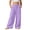 Purple B, variant on akafmk Summer Girls Pants Linen Look Wide Leg Drawstring Pants Elastic Waist Lightweight Casual Homewear Trousers with Pockets, 3-14 Years