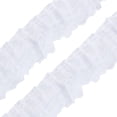 thumbnail image 1 of 20 yardas de cinta de encaje de organza blanca plisada de 2 capas, tela de gasa de malla fruncida, apliques de encaje, ribete de tul, 1 of 9