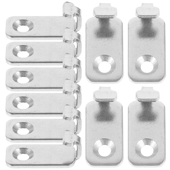GOOHOCHY 20pcs Picture Frame Hangers Wall Mount Bracket Hooks Heavy Duty Stainless Steel Flat J Clamp For Picture Frames Mirrors Silver