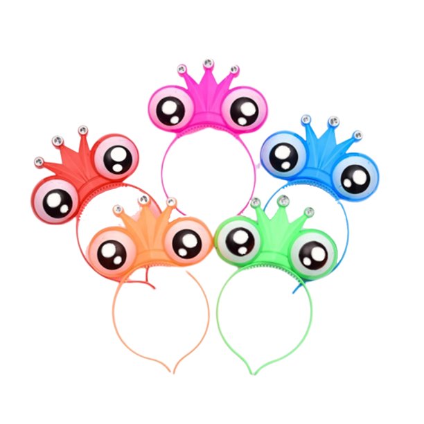 4 diademas de dibujos animados para mascarada, corona brillante con forma de ojo grande, lazo para el pelo, broche para el pelo, accesorios de animales para juegos de rol, accesorios de actuación pa