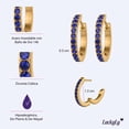 thumbnail image 4 of Aretes Mujer Oro 14k tipo Arracadas,  LuckyLy Acero Inoxidable con Baño Oro 14k y Zirconia Cúbica – Joyería para Mujer Ideal como Regalos para Mujer Cumpleaños y Regalos para Mamá, Modelo Sari azul, 4 of 5