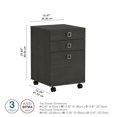 thumbnail image 2 of Echo 3 Drawer Mobile File Cabinet in Charcoal Maple - Engineered Wood, 2 of 9