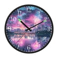 thumbnail image 2 of Voice Activated Clock with Glow Light 12 Inch Large Silent Wall Clock Battery Operated for Home Decor Beautiful River with Fireworks, 2 of 8