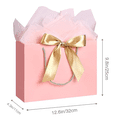 thumbnail image 4 of 12.6" Elegant Pink Paper Gift Bags with Ribbon Greeting Card and Tissue Papers Perfect for Birthday Wedding Party and Special Occasion Presents, 4 of 6