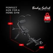 Body Solid GAB300 Semi Recumbent Ab Bench w/ Steel Frame for Abs & Obliques, Black