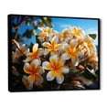 thumbnail image 2 of Designart "Tropical Splendor White and Yellow Plumeria" Floral Floater Framed Wall Art Print, 2 of 7
