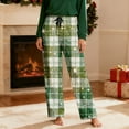 thumbnail image 4 of Plaid Pajama Pants for Men with Pockets Christmas Pajamas Elastic Waist Lounge Sleep Pj Bottoms Straight Fit, S Green #H, 4 of 7