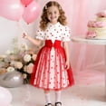 thumbnail image 2 of Girls Valentines Dress Puff Sleeve Heart Print Tutu Dress Girls Tulle Dresses Girls Spring Clothes Girls Clothes Size 6-7 Years, 2 of 9
