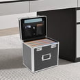 thumbnail image 3 of Portable Locking Storage Box Large for Filing Letters & Documents w/Lock Black, 3 of 17