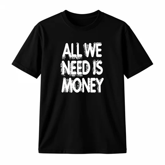 Funny Money Quote Graphic T-Shirt Cotton Crew Neck Short Sleeve Casual Tee