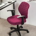 thumbnail image 5 of Computer Office Chair Covers,Stretch Rotating Chair Slipcovers Cover Anti-Dust Removable Washable Universal Jacquard Split Desk Chair Cover-Red wine, 5 of 7