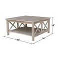 thumbnail image 3 of International Concepts Hampton 36" Square Coffee Table in Washed Gray, 3 of 7