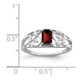 thumbnail image 3 of Sterling Silver Rhodium Plated Garnet Ring, 3 of 6