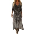 thumbnail image 2 of Heisall Robe Maxi Bohème à Smocks à Manches Longues pour Femme, Été, Décontractée, Ample, Florale, Plage, Vacances, avec Poches, 2 of 5
