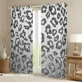 thumbnail image 2 of Feelyou Cheetah Print Curtains Pack of 2 (52x84 Each), Grey Diamond Window Curtains, 2 of 6