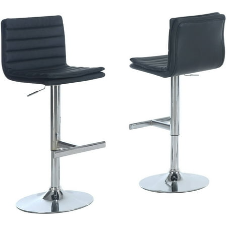 Monarch Barstool 2Pcs / Black / Chrome Metal Hydraulic Lift