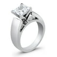 thumbnail image 2 of Ladies Platinum wide cathedral engagement ring with 2ct Princess White Sapphire Center, 2 of 9