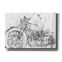 Epic Graffiti 'Inverted Motorcycle Mechanical Sketch II' by Ethan Harper, Giclee Canvas Wall Art, 26"x18"
