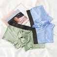 thumbnail image 6 of sunsanly Mid-Rise Elastic Waistline Men Panties Simple Patchwork Color U Convex Shorts Briefs, 6 of 8