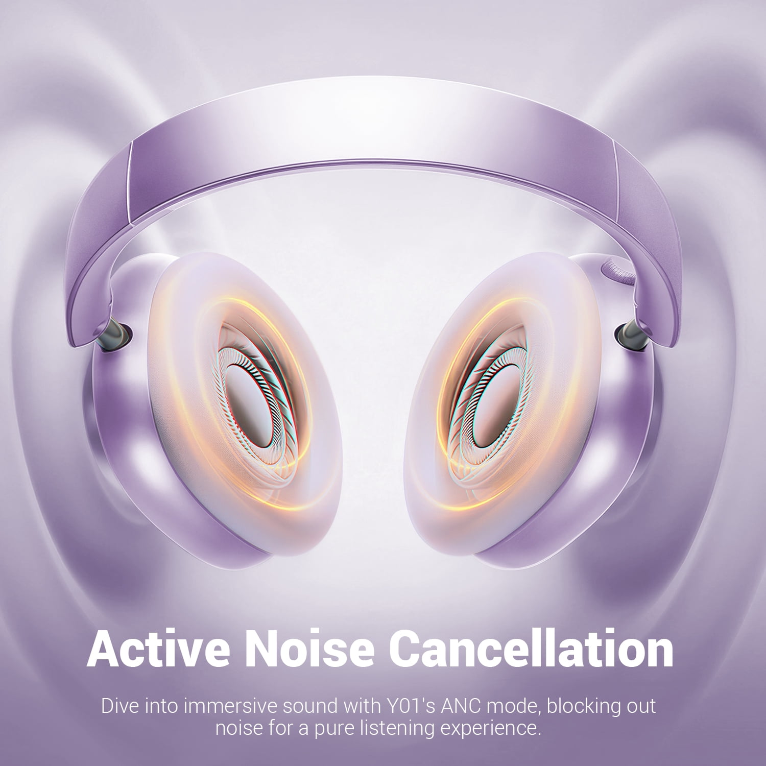 Mahipey Y01 Wireless Over-Ear Headphones with Active Noise Cancelling,Hi-Res Audio,48H Playtime,Foldable Design Bluetooth Headphones for iPhone/Samsung/Android/PC(Purple) thumbnail 6