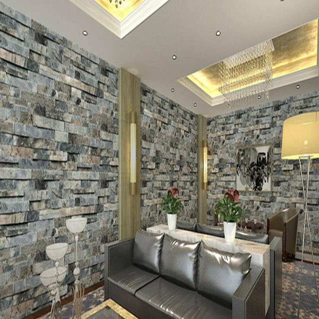 Extraíble E Impermeable para El para La Decoración de Habitaciones, Tamaño Súper Grande 0,53 X 10 M / 21 X 393,7 '' Colco 3D retro mural de pared de ladrillo