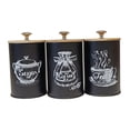 thumbnail image 1 of Elodie 3Pcs Airtight Coffee Tea Sugar Jars for Home Countertop Sturdy Bamboo Lidded, 1 of 8