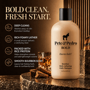 Pete & Pedro BOLD - Bourbon Scented Rich Daily Shampoo For Men, 8.5 oz.