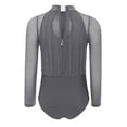 thumbnail image 4 of iiniim Gymnastics Leotard for Girls Sparkly Sheer Mesh Long Sleeve Figure Skating Bodysuit One Piece Jumpsuit Grey 10, 4 of 7