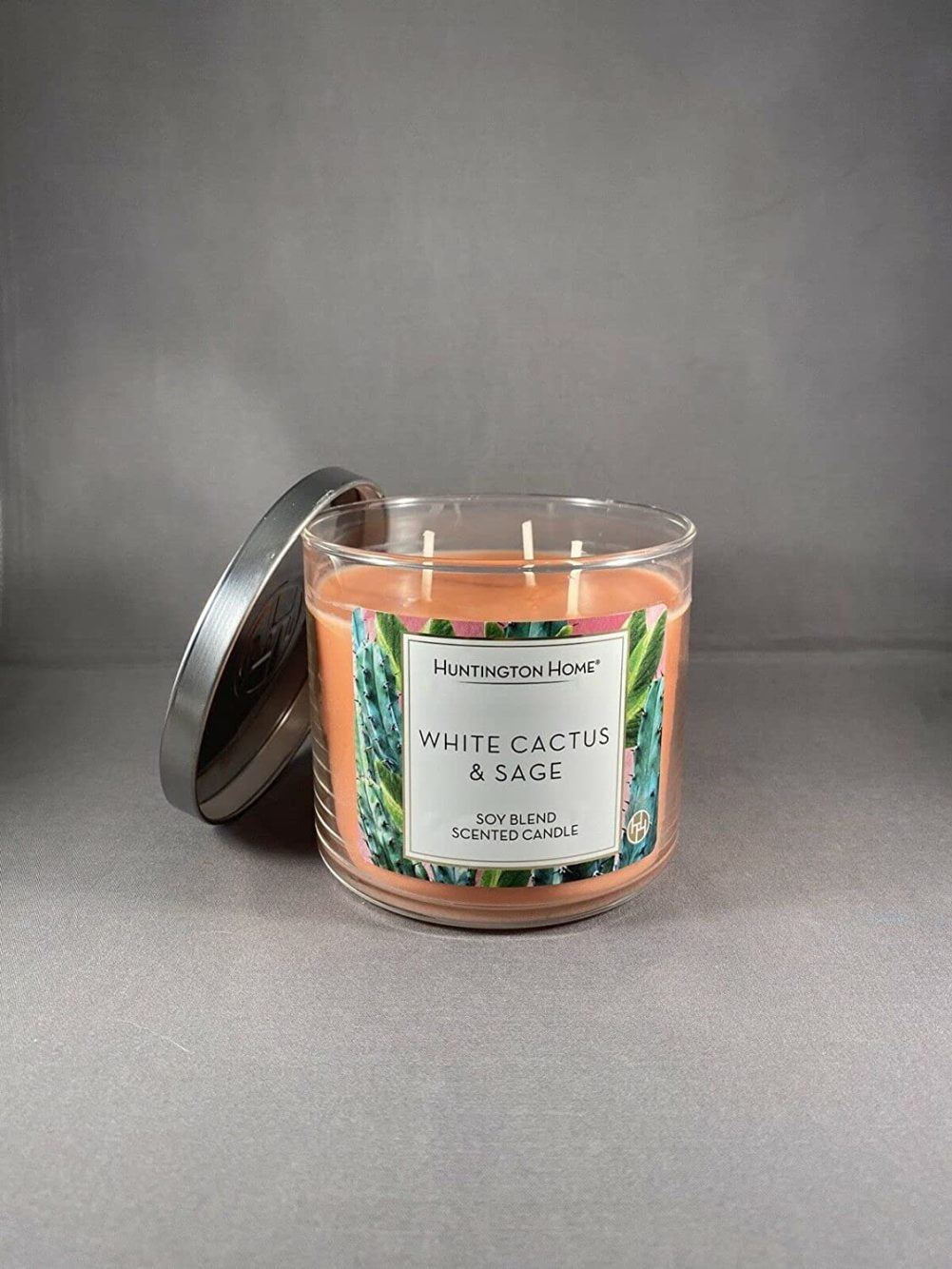 Huntington Home Soy Blend Scented Candle All Scented 3 Wicks 4560 Hours  (White Cactus & Sage)) - Walmart.com